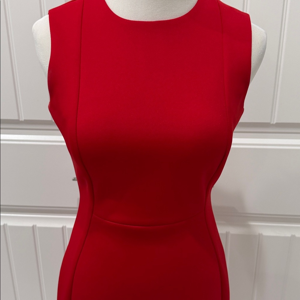 Calvin Klein Collection Vibrant Red Midi Dress - Picture 6 of 7